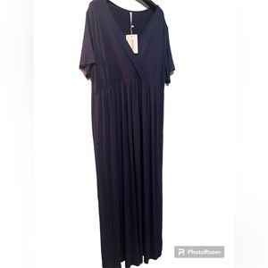 Long Maxi Maternity Dress, Blue Size 2XL